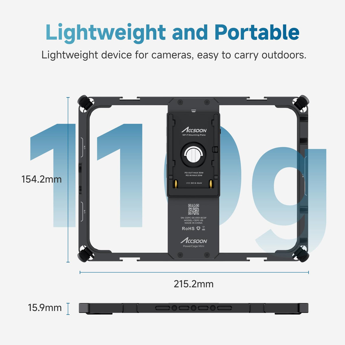 iPad mini Cage with Battery Plate Adapter and Sunhood F44621