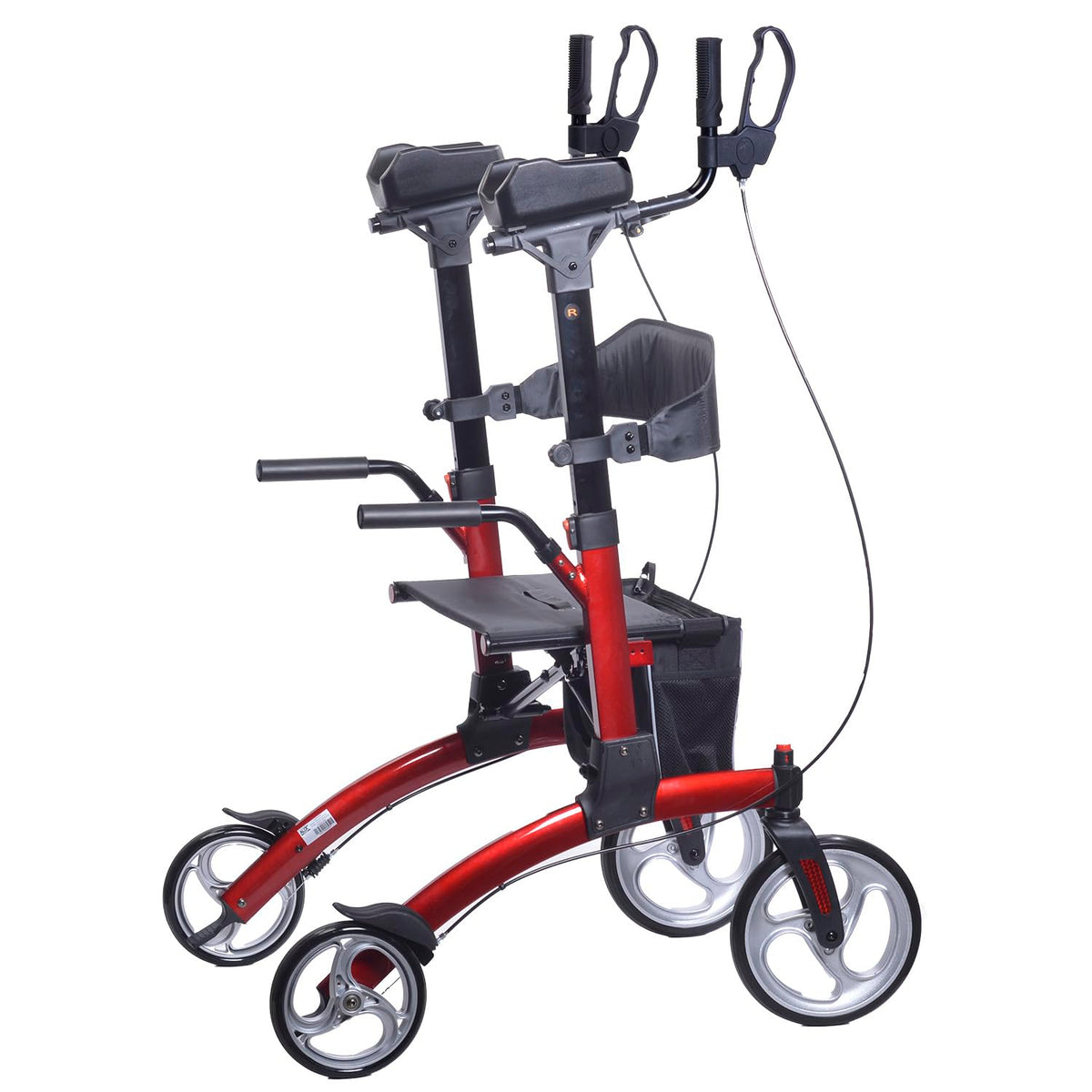 Red Aluminum Rollator with Loop Brakes Q169