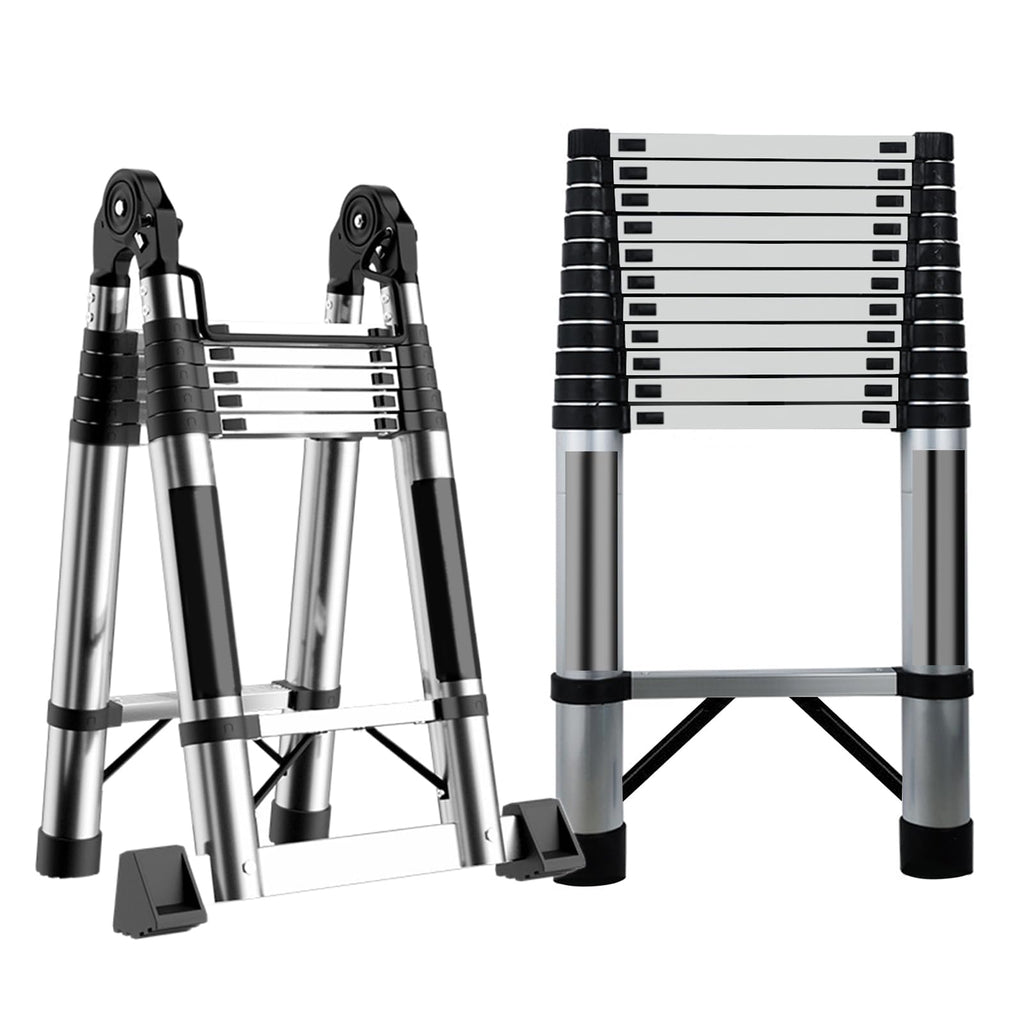 Telescoping Stainless Steel Extension Ladder 330 lbs I365684