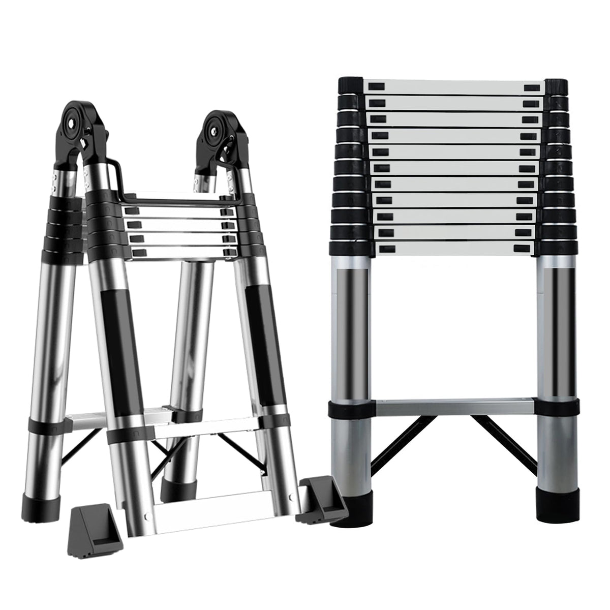 Telescoping Stainless Steel Extension Ladder 330 lbs I365684