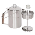9 Cup Stainless Steel Coffee Pot with Wood Handle O7227