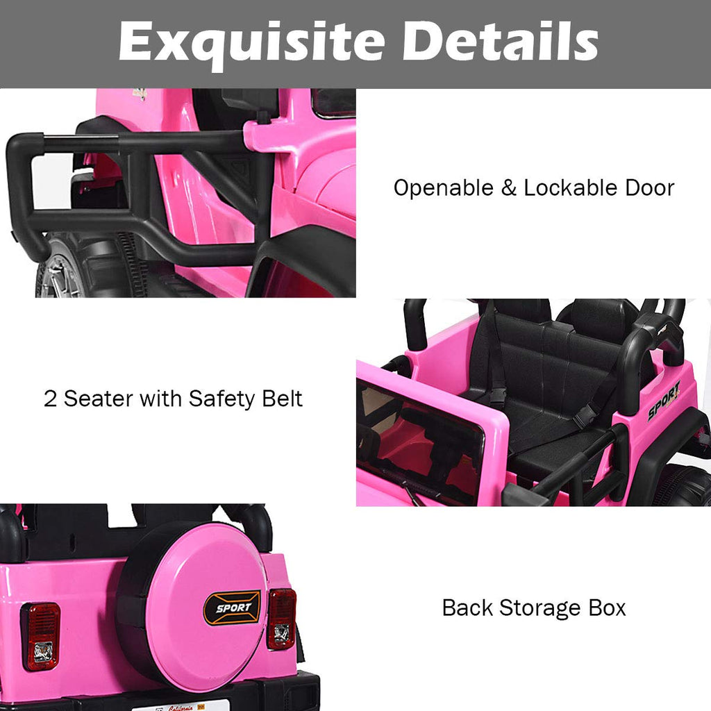 12V Battery Powered Ride on Truck with Remote Control, Pink F5330
