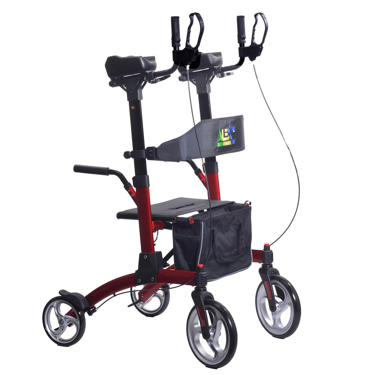 Red Aluminum Rollator with Loop Brakes Q169