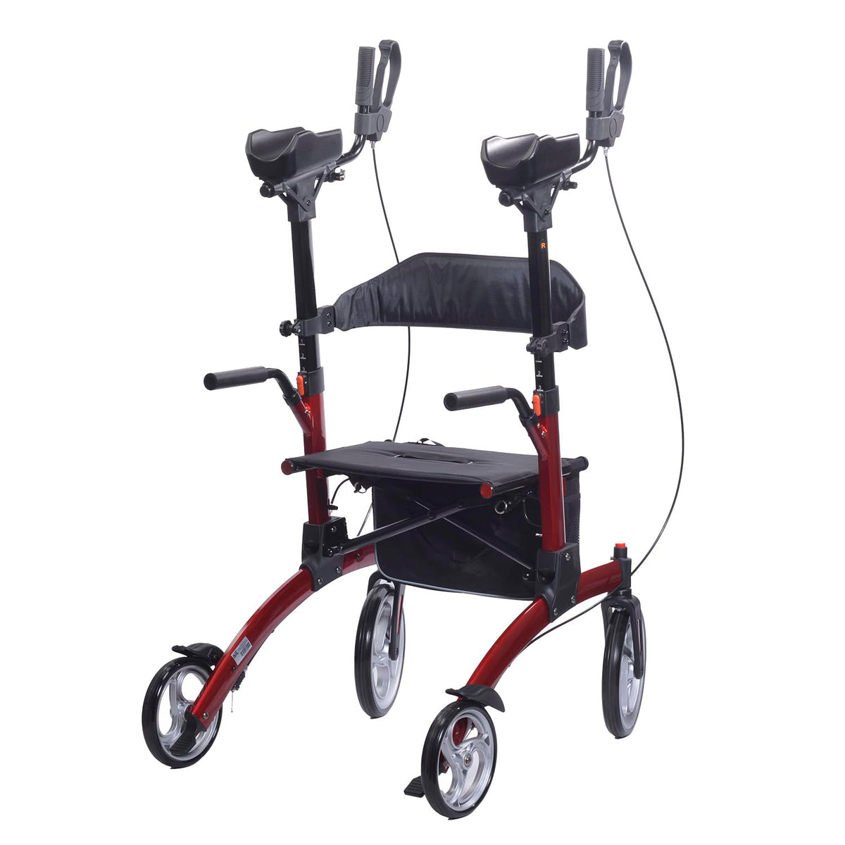 Red Aluminum Rollator with Loop Brakes Q169
