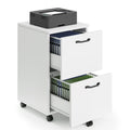 White 2 Drawer Rolling Wood File Cabinet N75530