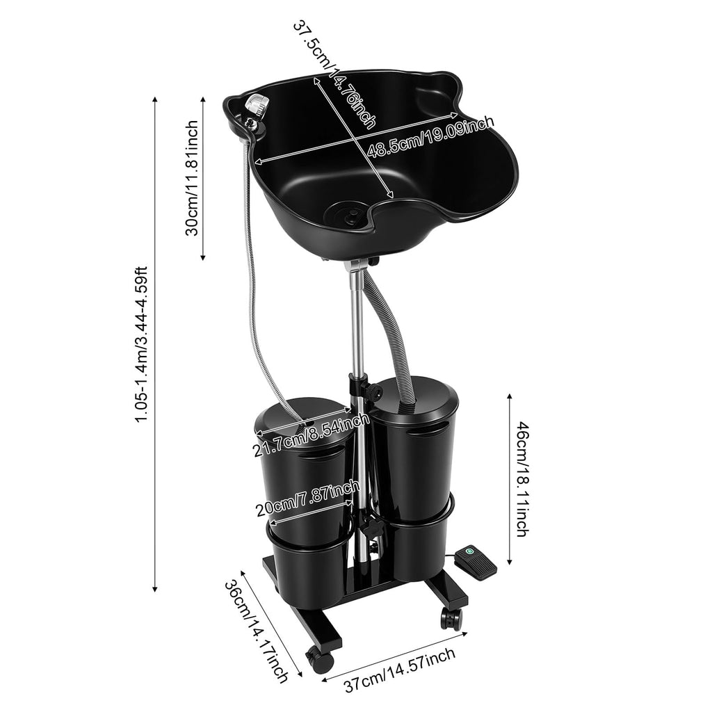 Portable Height Adjustable Shampoo Bowl with Electric Pump Q8284