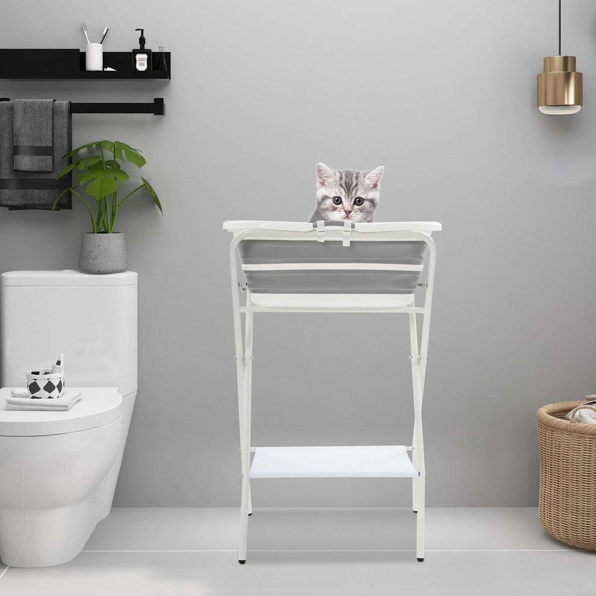 Foldable 2 in 1 Pet Bathtub with Stand W519