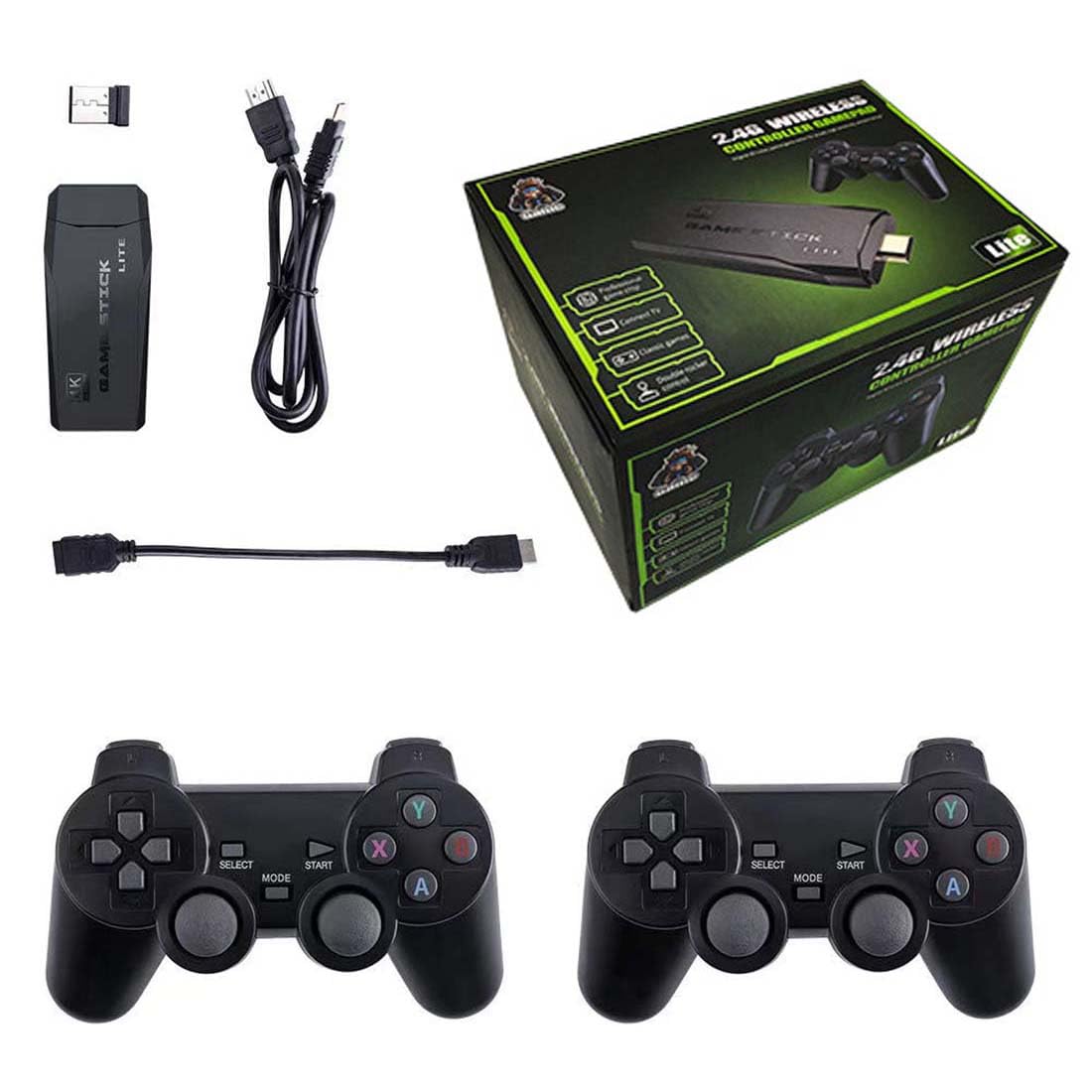4K Retro Game Console with 2 Wireless Controllers 64GB I5453