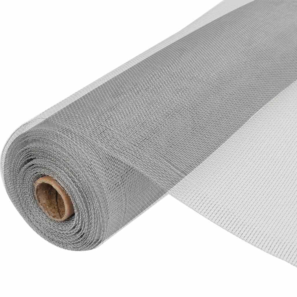 Aluminum Mesh Screen 39.4x196.9 Inch Silver L66540