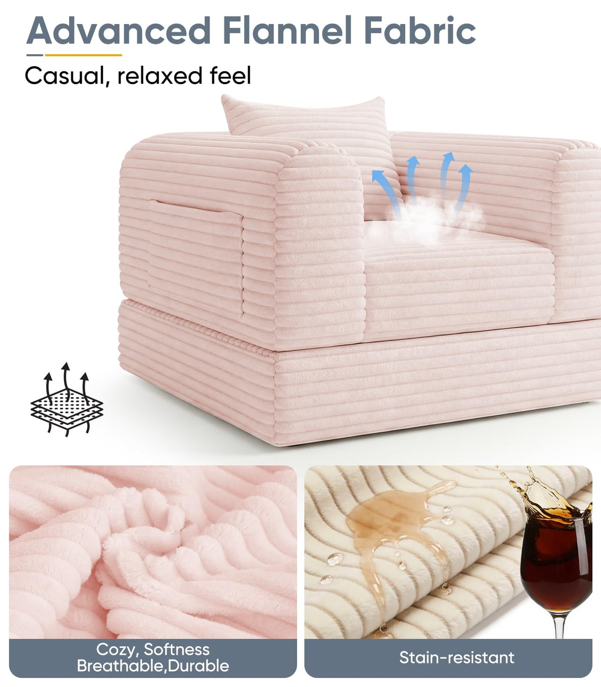 2 in 1 Convertible Sleeper Chair Folding Sofa Bed S9448