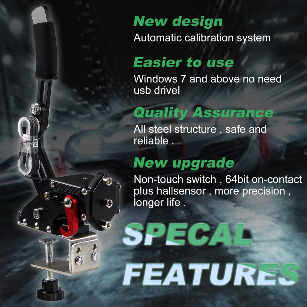 2-in-1 USB Handbrake with Hall Sensor and Clamp R365