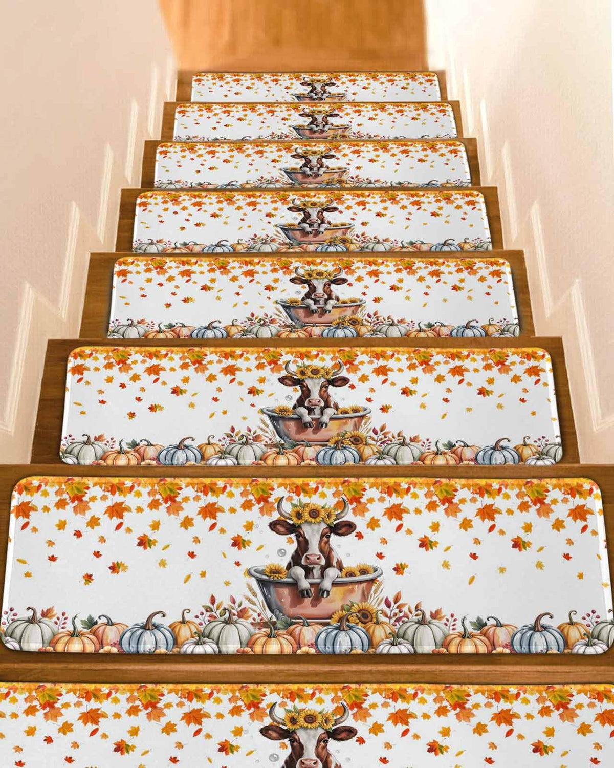 Fall Stair Treads, 4 Pack Non Slip Carpet 8x30 inch X544