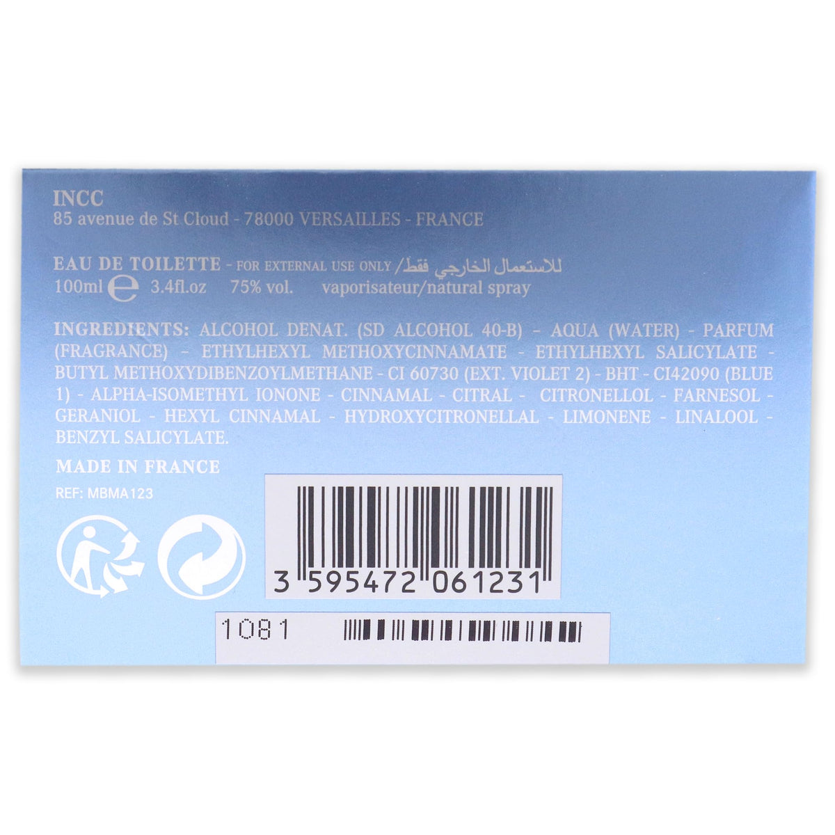 Eau de Toilette 3.4 oz A61147