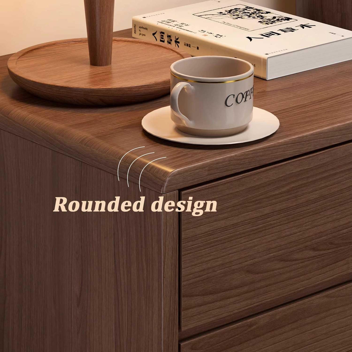 Brown 2 Drawer Nightstand I600