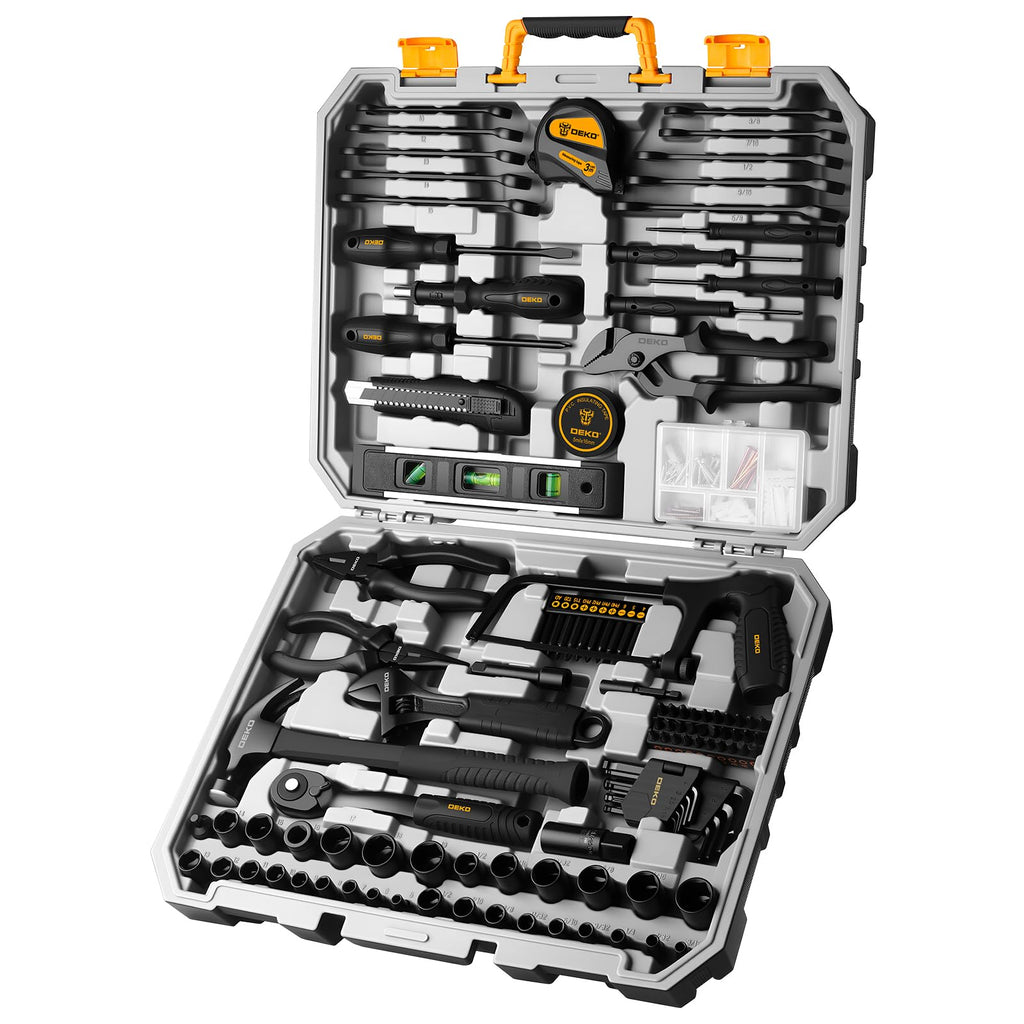 218-Piece General Household Hand Tool Kit with Storage Case Q728