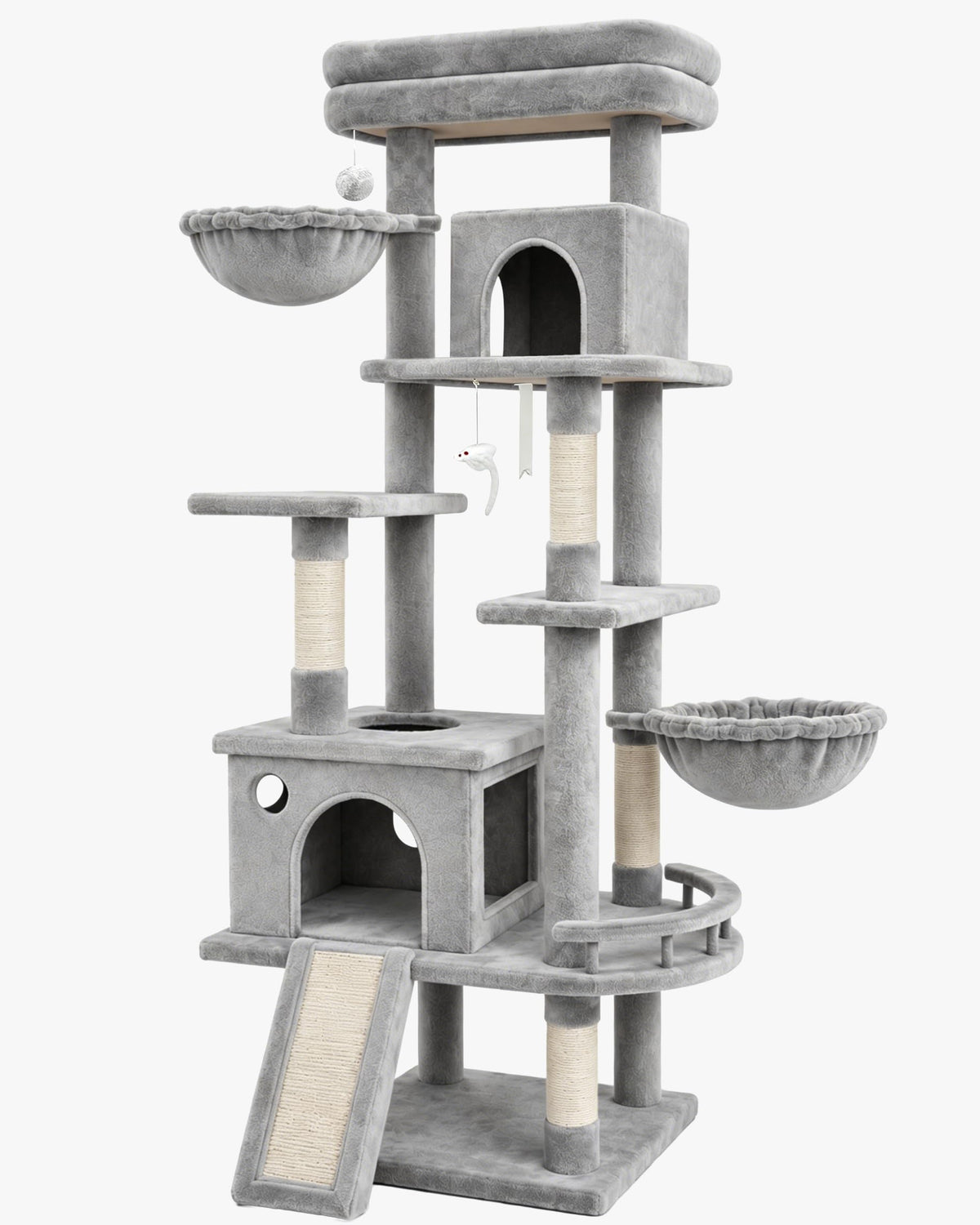 70 Inch Cat Tree with Scratching Post and Hammock X792090