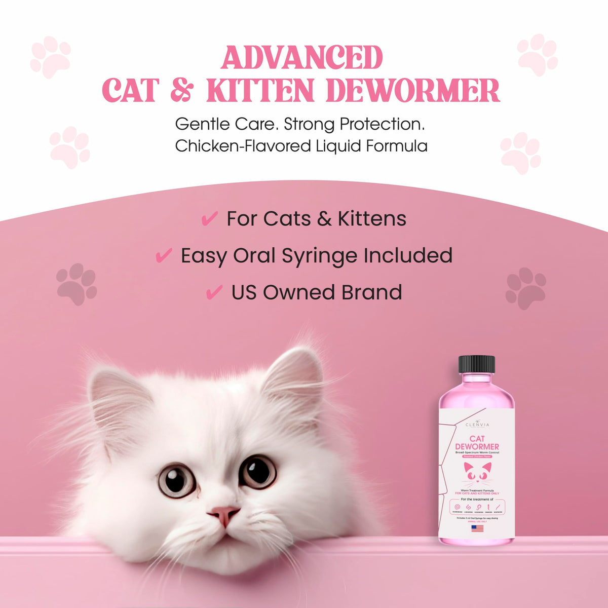Chicken Flavor Liquid Cat Dewormer with Syringe 120ml R411199