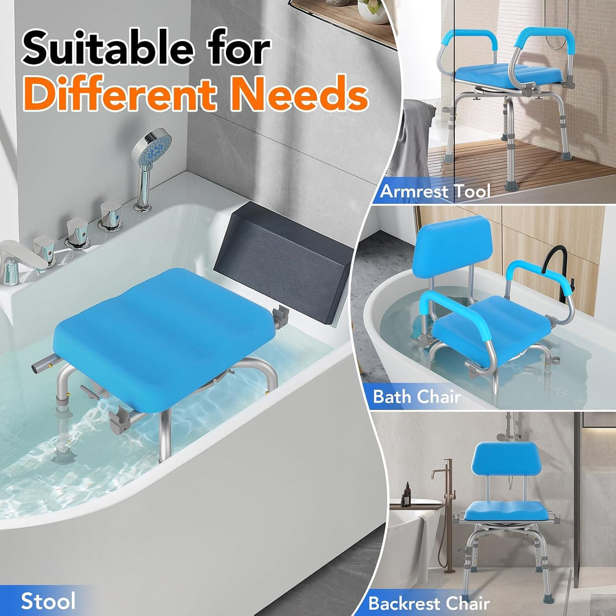 Swivel Shower Chair with Arms and Back O9781