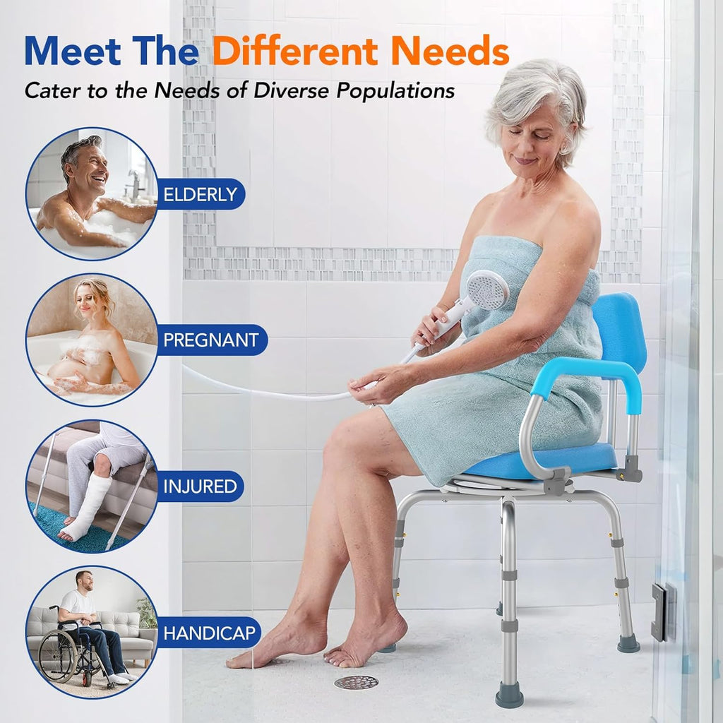 Swivel Shower Chair with Arms and Back O9781