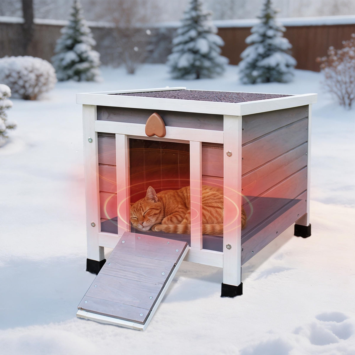 Insulated Outdoor Cat House with Liner B5979