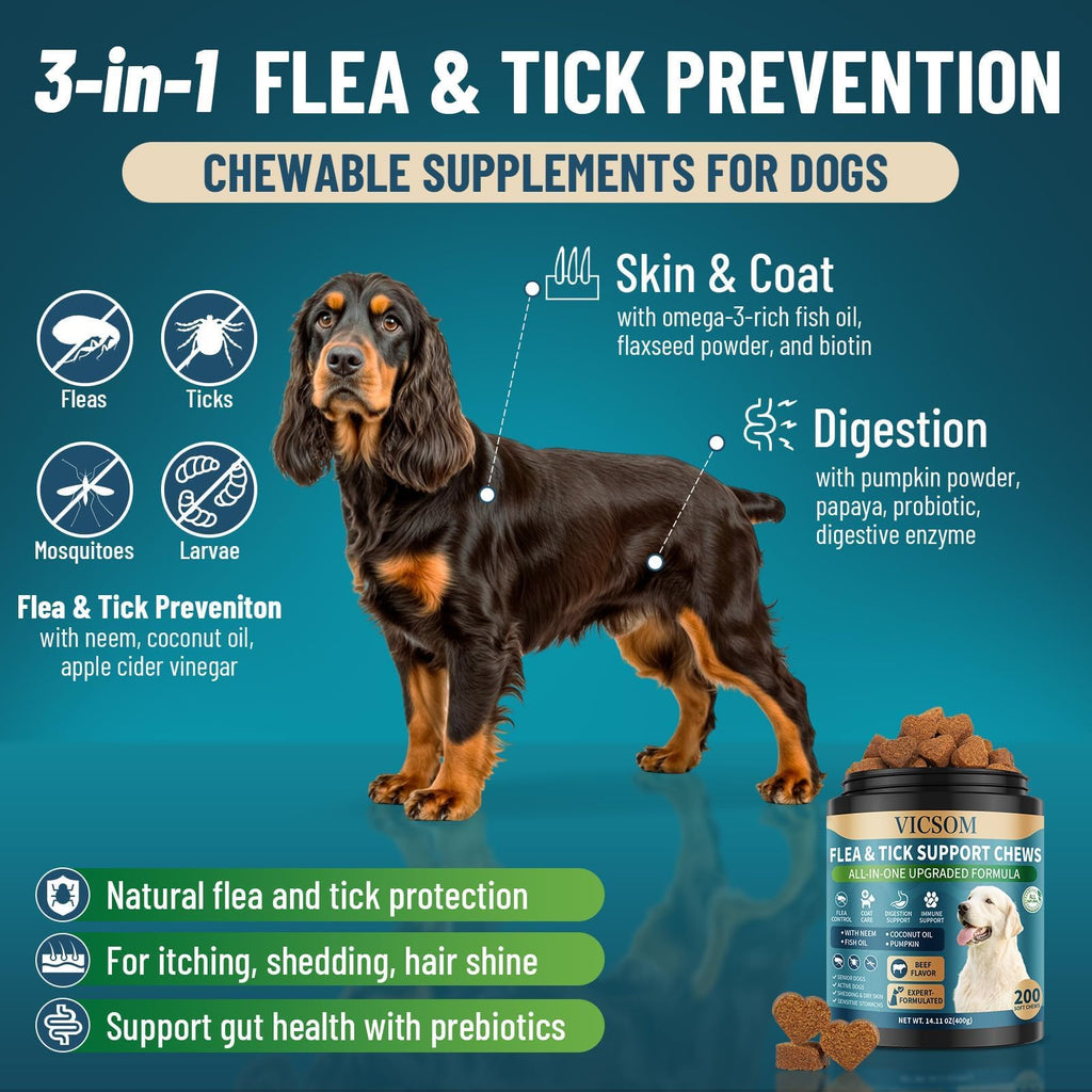 Chewable Flea and Tick Prevention for Dogs & Cats, 400 Treats V9490