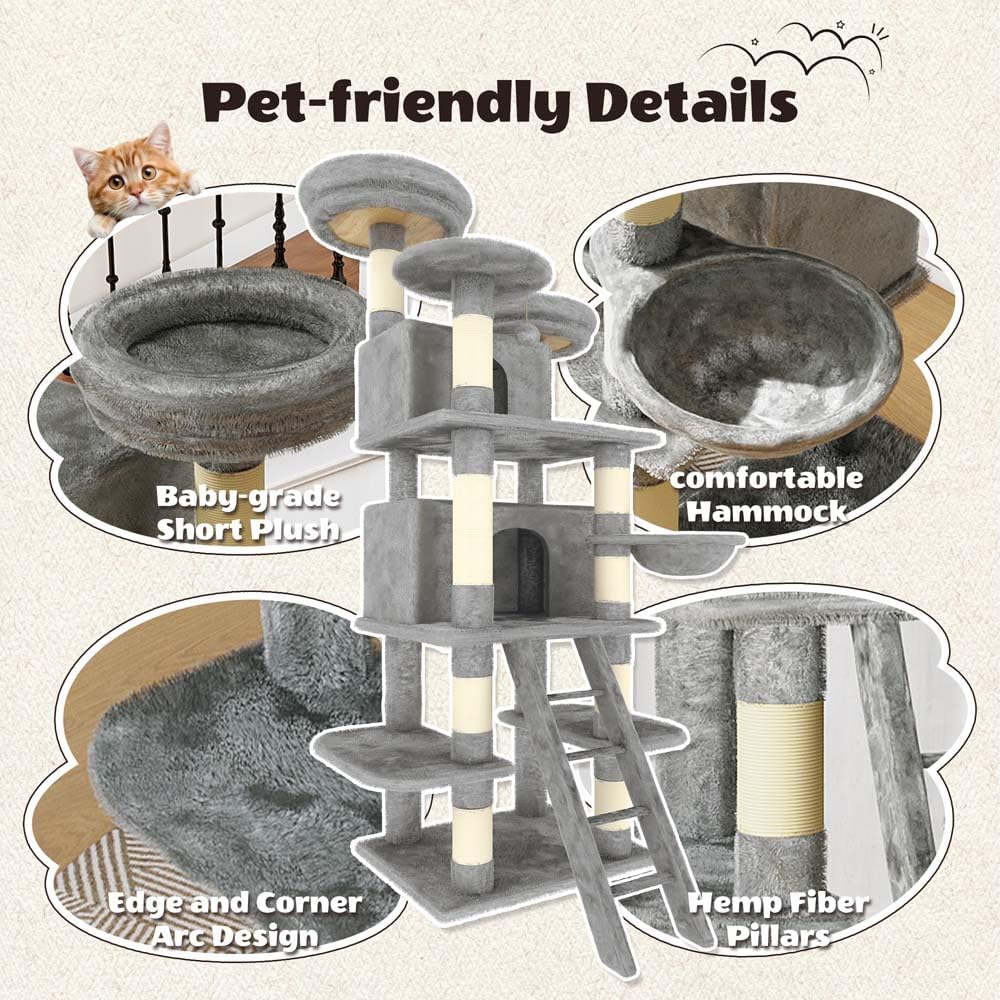 72 inch Cat Tree with Scratching Posts C577854