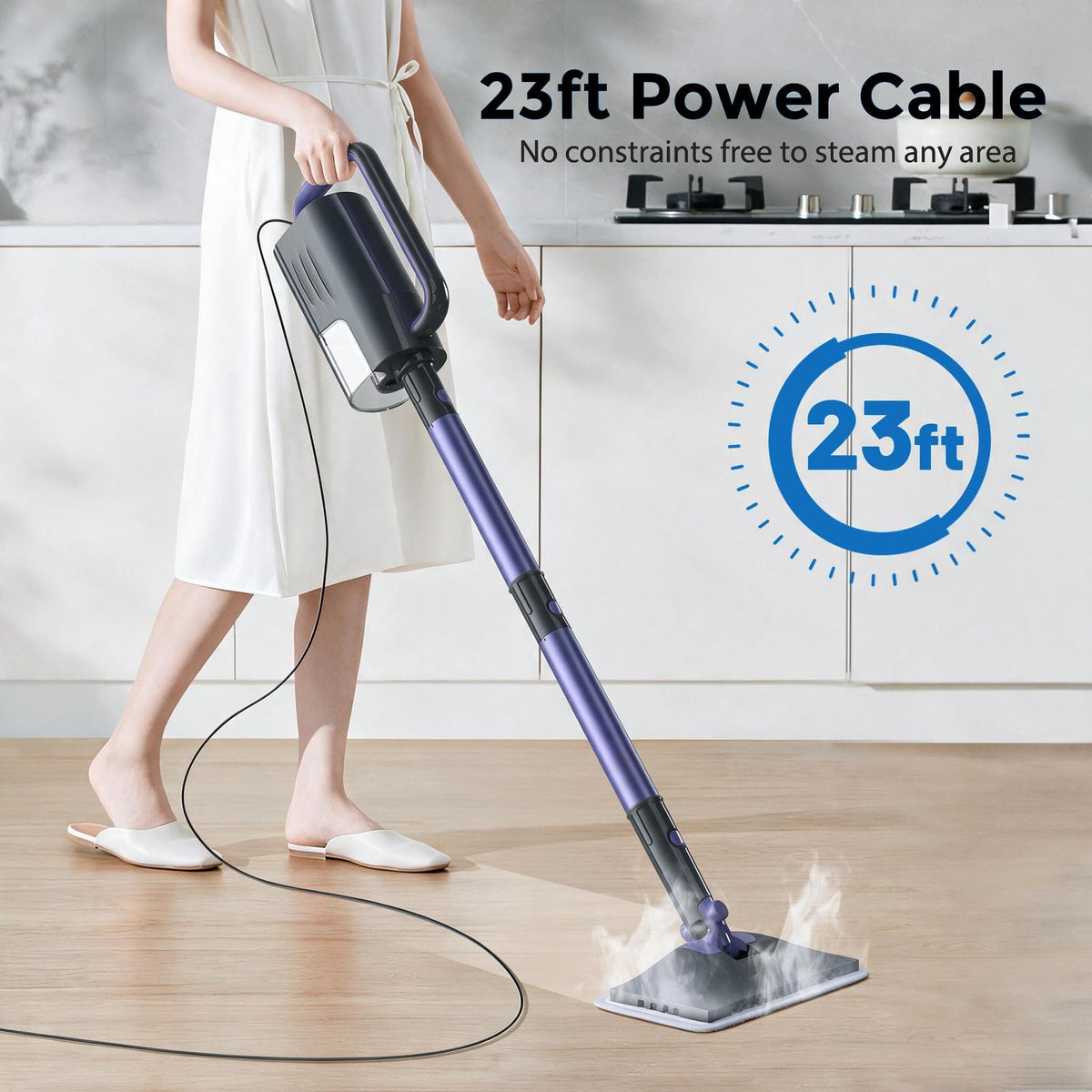6-in-1 Lightweight Steam Mop with 23FT Cable C87610