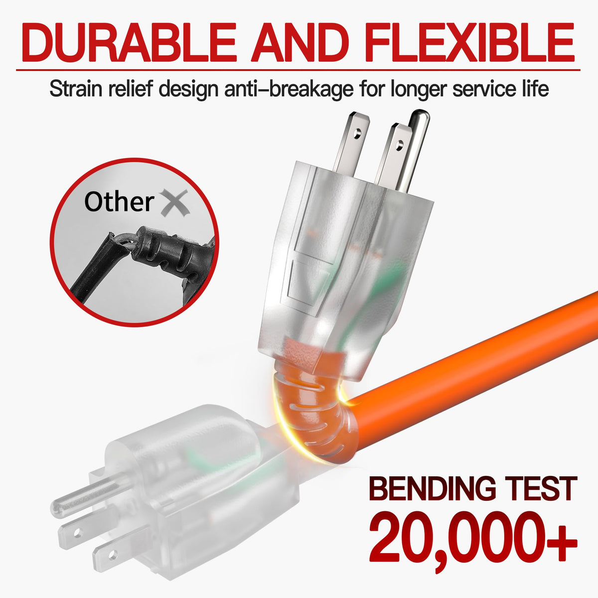 100 FT 10 Gauge Orange Extension Cord F867