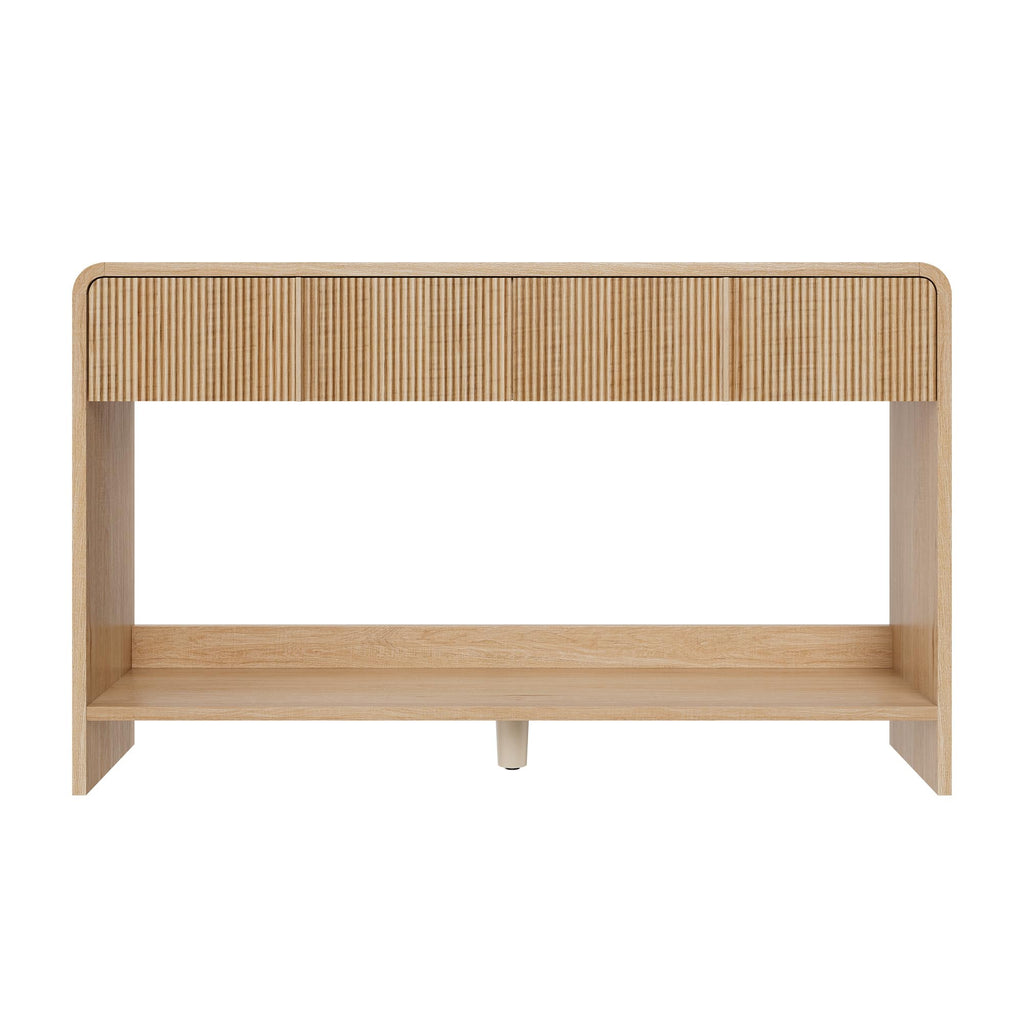 45" Fluted Console Table with 2 Drawers and Open Shelf V123497