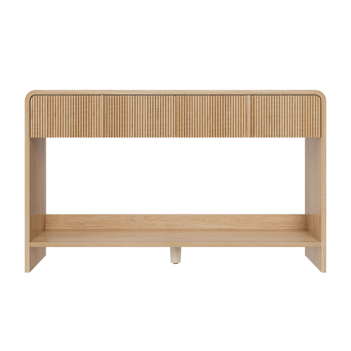 45" Fluted Console Table with 2 Drawers and Open Shelf V123497