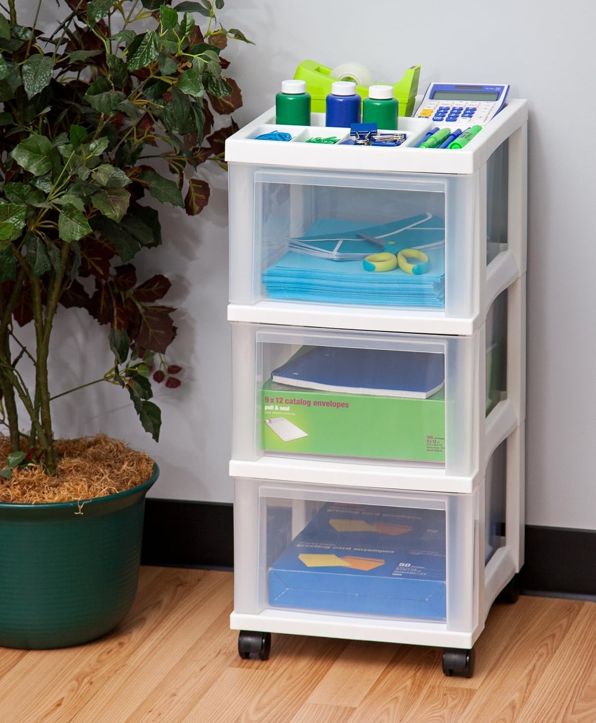 3 Drawer Rolling Storage Cart A1637