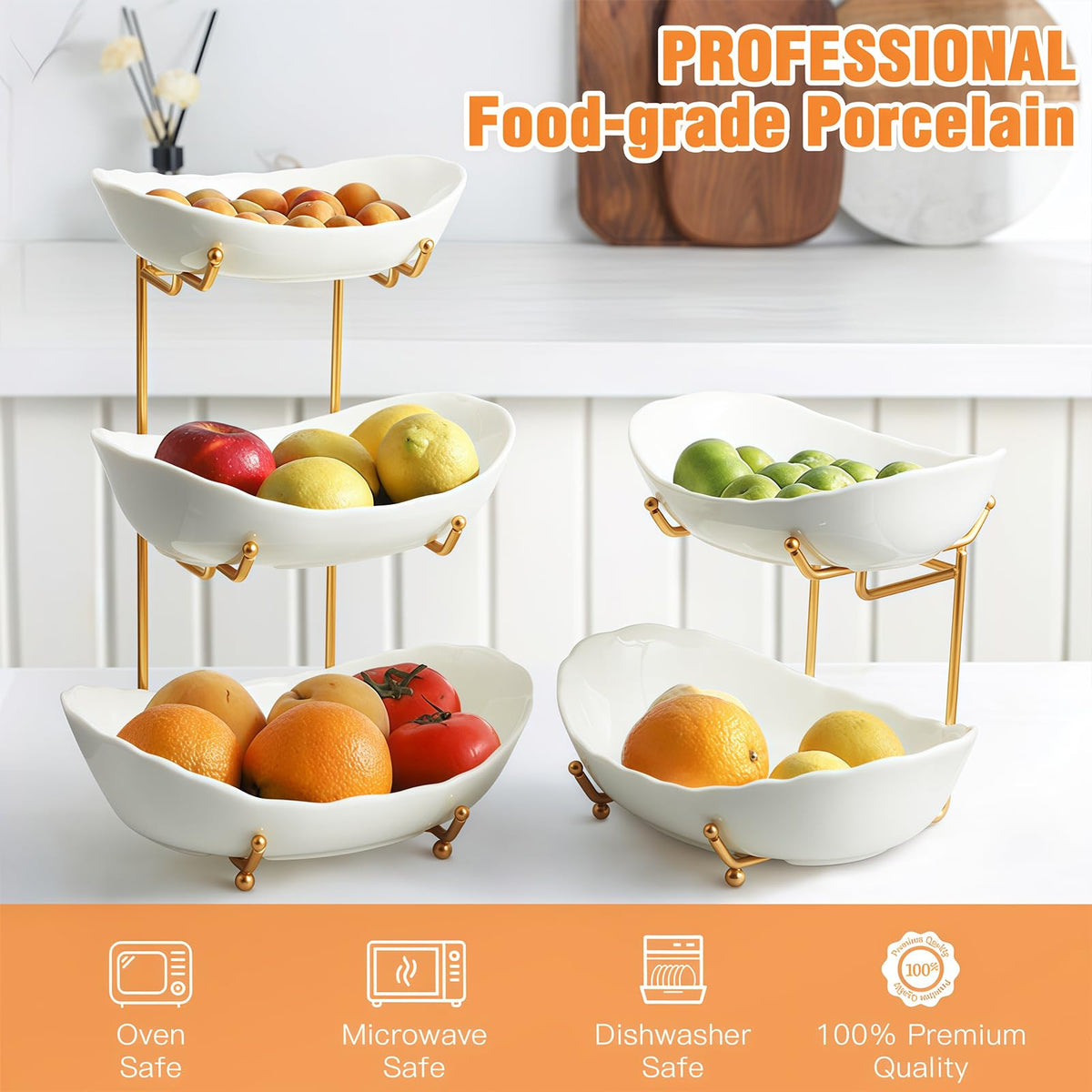 3 Tier Ceramic Fruit Basket M874