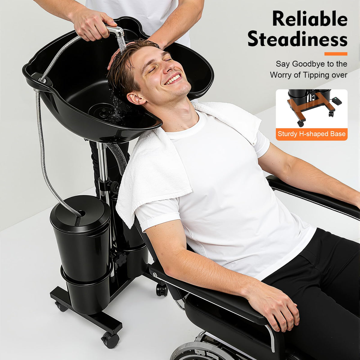 Portable Height Adjustable Shampoo Bowl with Electric Pump Q8284