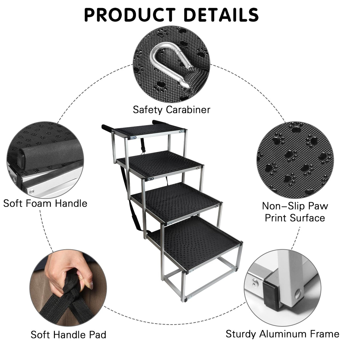 4-Step Non-Slip Pet Stairs F887472