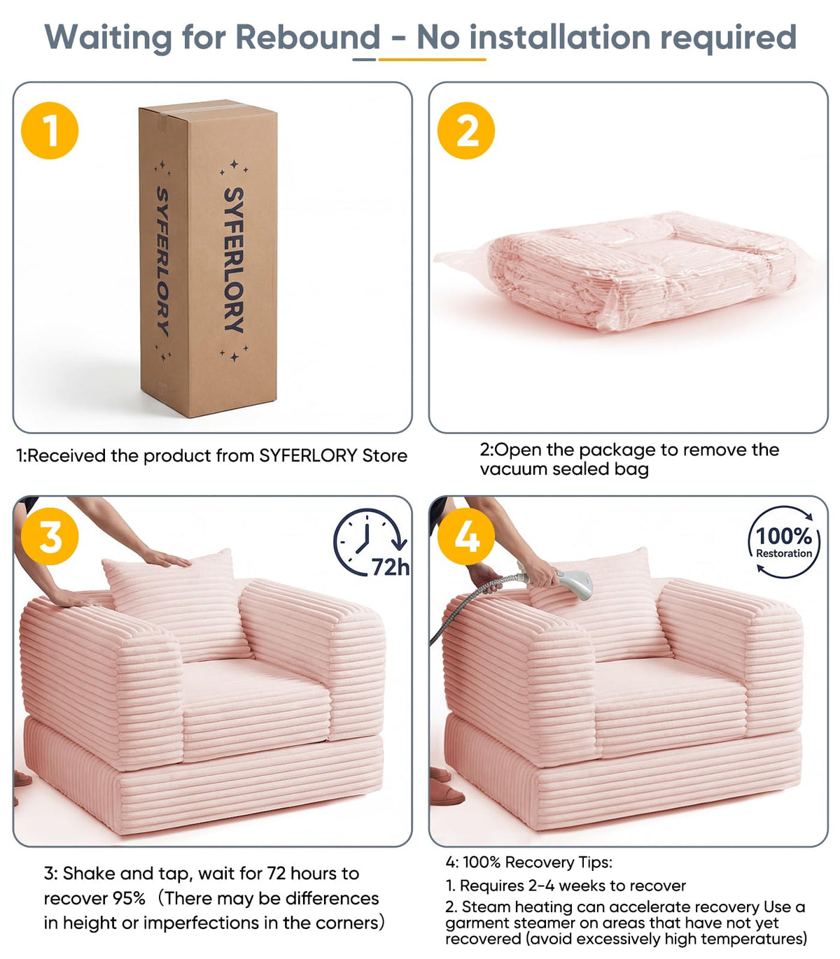 2 in 1 Convertible Sleeper Chair Folding Sofa Bed S9448