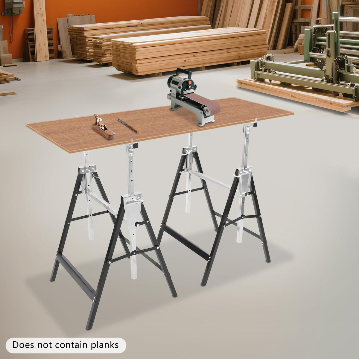 Foldable Steel 2 Pack Adjustable Height Saw Horses M1236