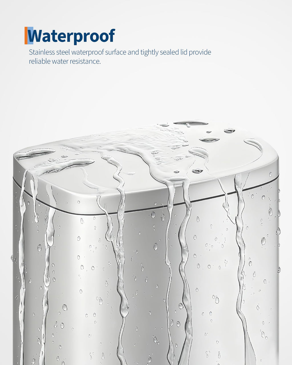 Stainless Steel 13 Gal Step-On Trash Can with Soft Close Lid Q5756