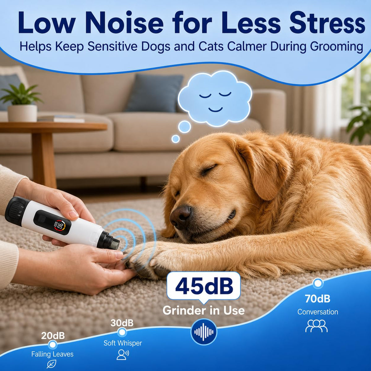 6-Speed Electric Pet Nail Grinder with LED Lights Y7524