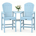 Blue Set of 2 Tall Adirondack Chairs with Dual Trays C569199