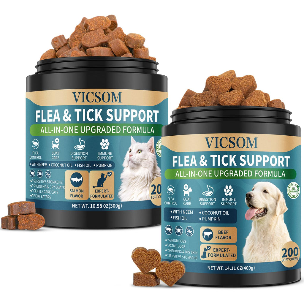 Chewable Flea and Tick Prevention for Dogs & Cats, 400 Treats V9490