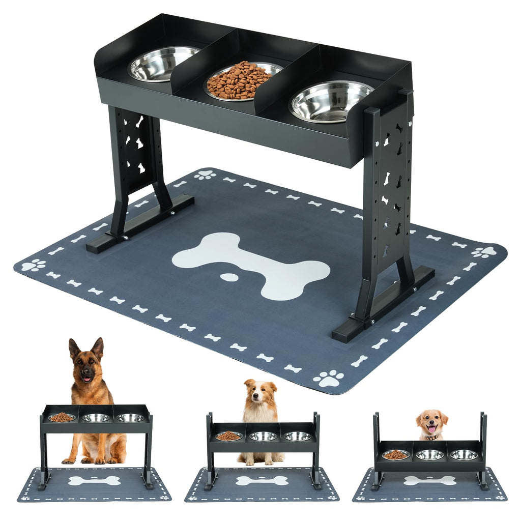 Elevated Dog Bowls with 3 Stainless Steel Bowls W177