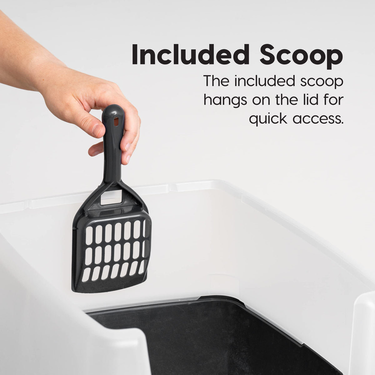 High Sided Cat Litter Box with Scatter Shield, Black R223439