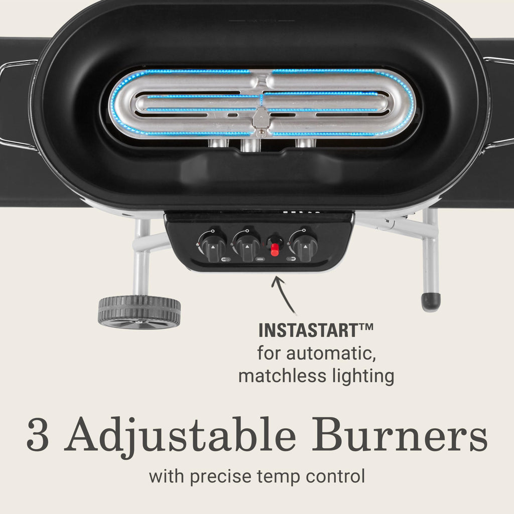 Portable Propane Grill, 3 Burners, Red S294