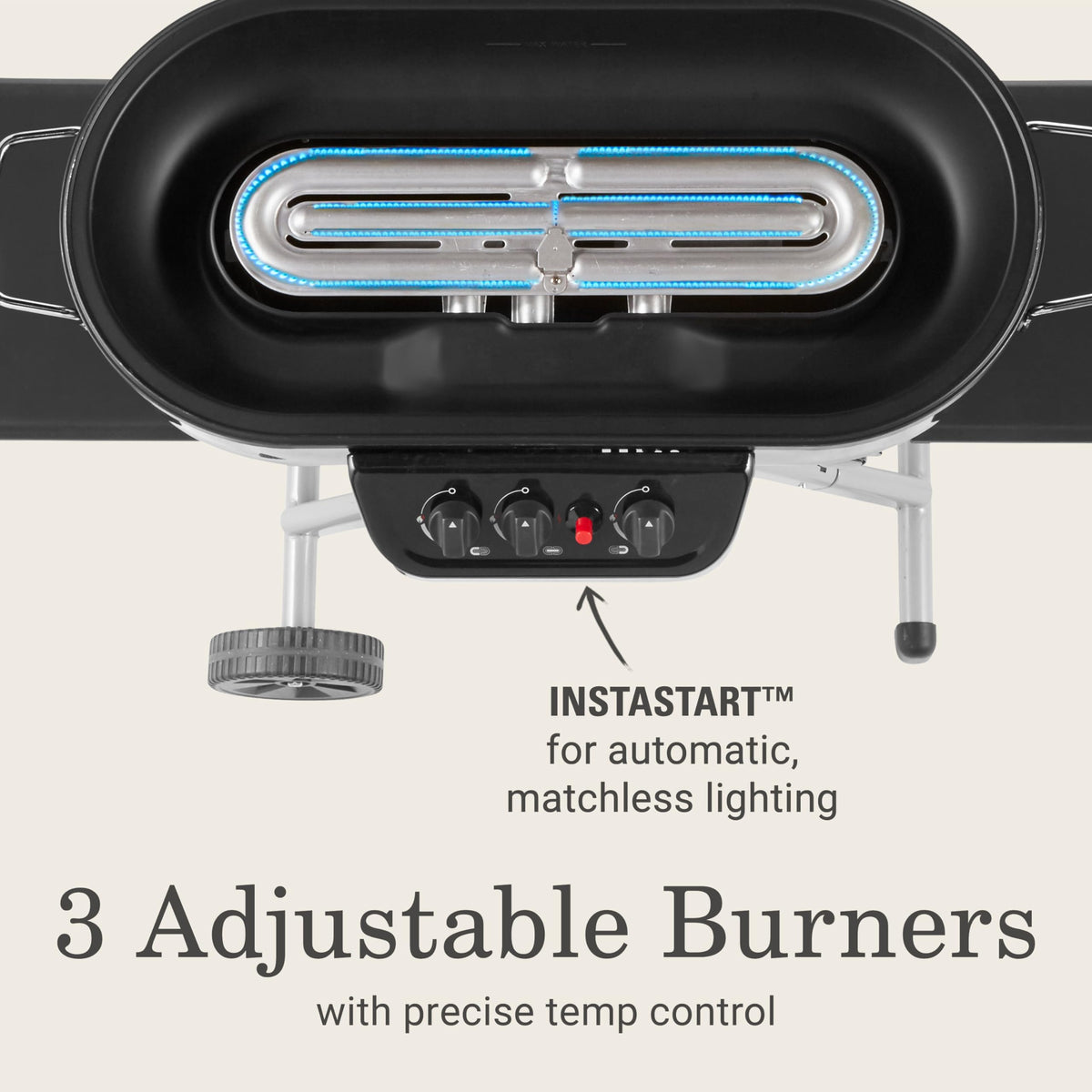 Portable Propane Grill, 3 Burners, Red S294
