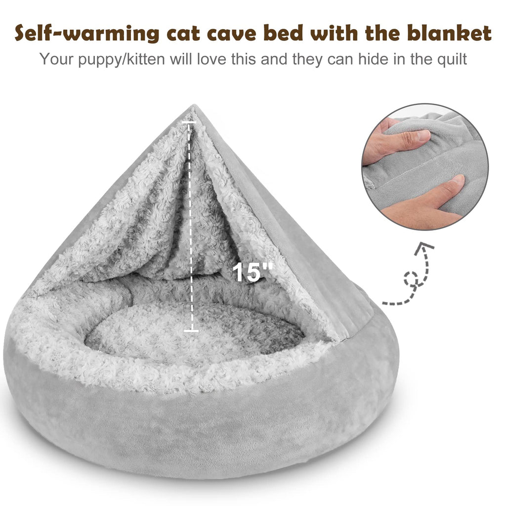 Hooded Blanket Donut Round Dog Bed 23 inch F32031