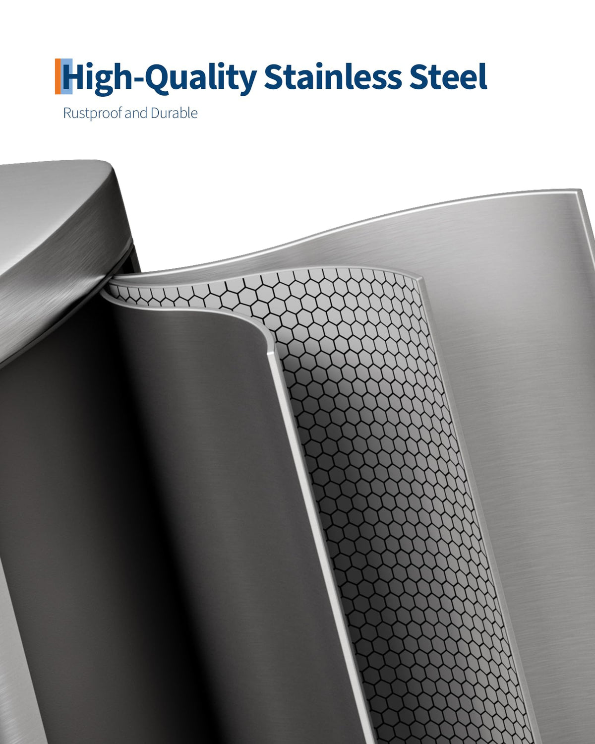 Stainless Steel 13 Gal Step-On Trash Can with Soft Close Lid Q5756