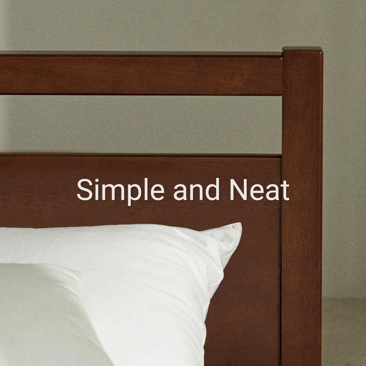 Cherry King Wood Platform Bed Frame with Headboard N9335