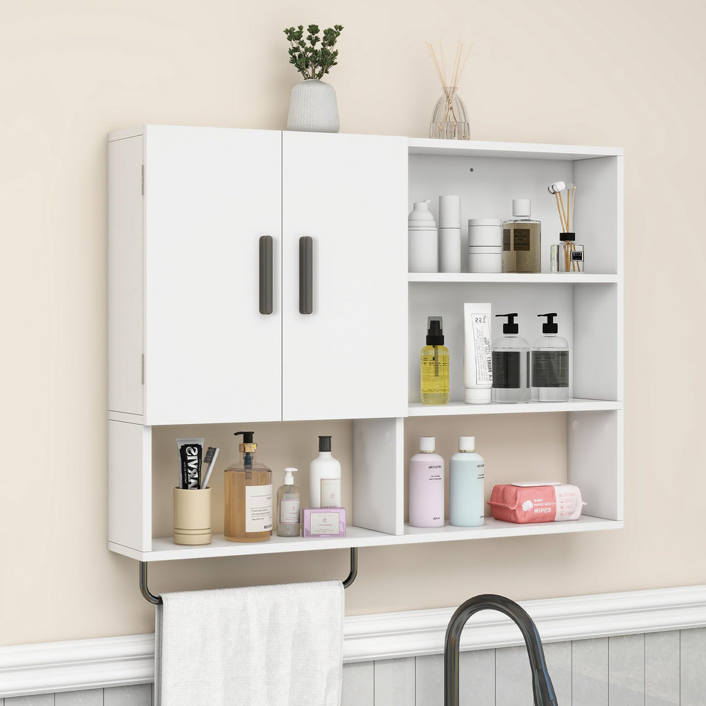 Bathroom Wall Cabinet with 2 Doors White H218