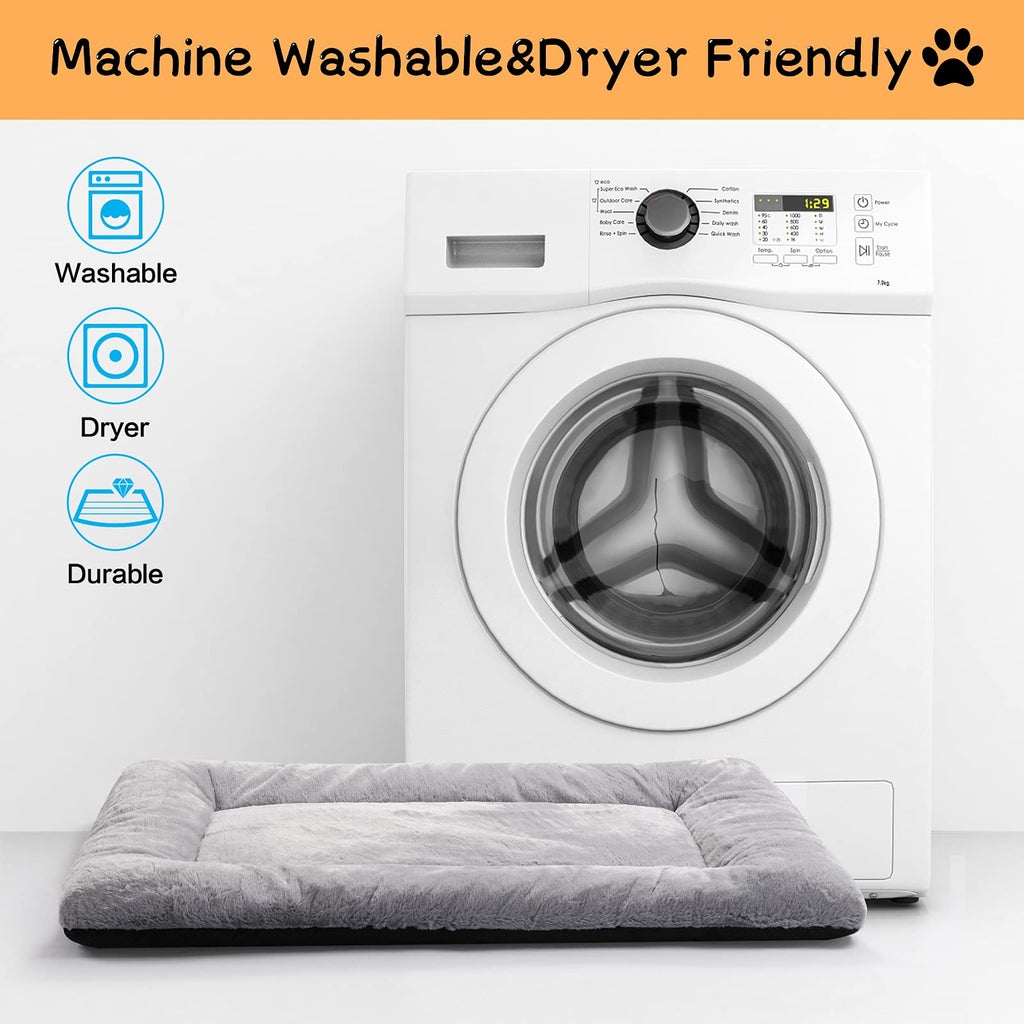 Washable Dog Crate Pad 36-Inch Gray Z85952
