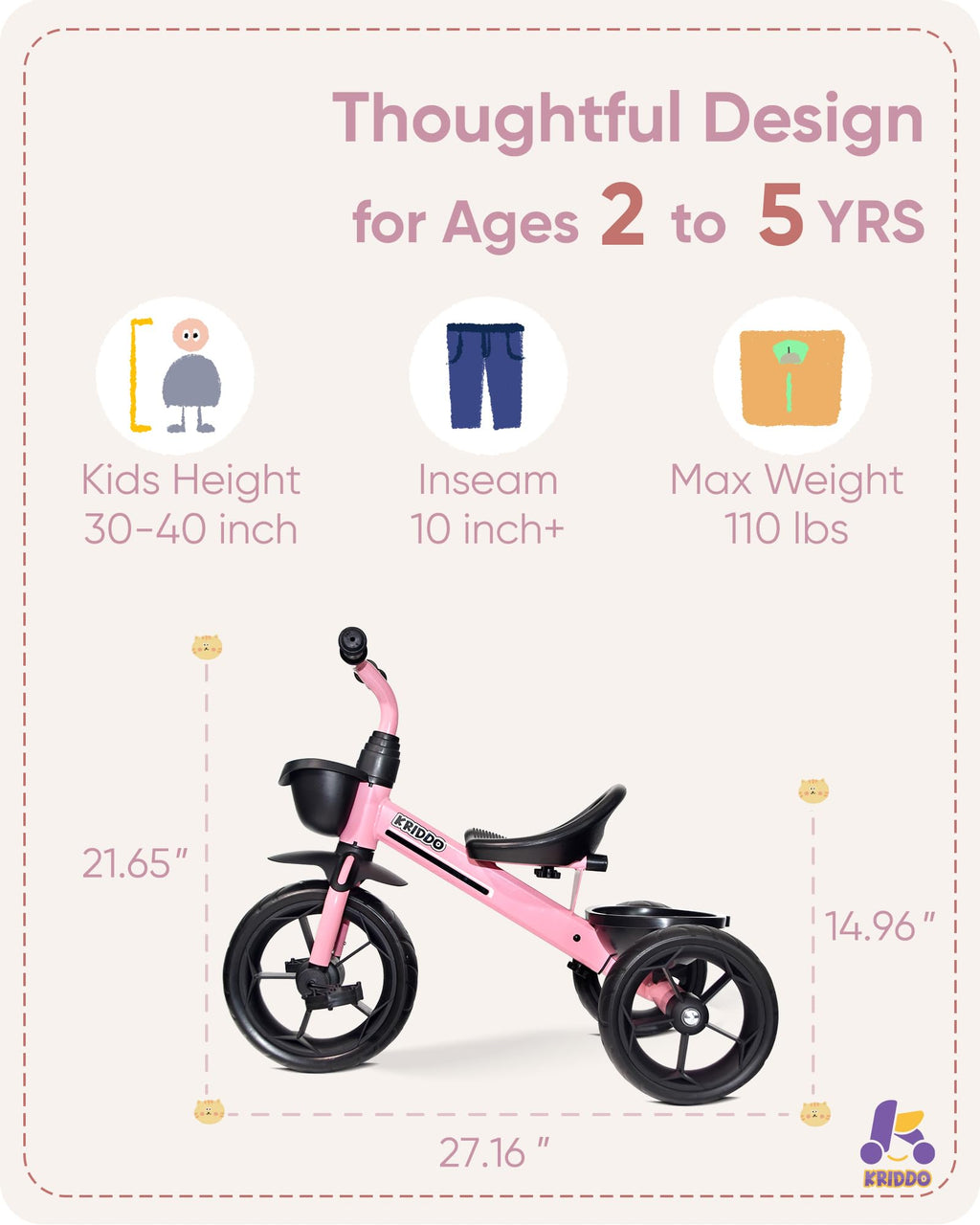Kids Tricycle with Protective Gear Set W909